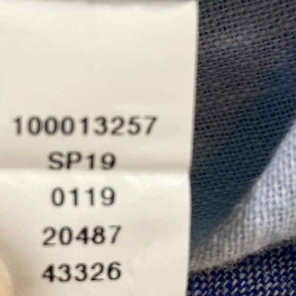 Club Room Striped Linen Blend Button Up Shirt Coastal Beach Blue (Size XL) - Picture 7 of 9